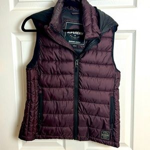SuperDry Purple Puffer Vest (Medium)